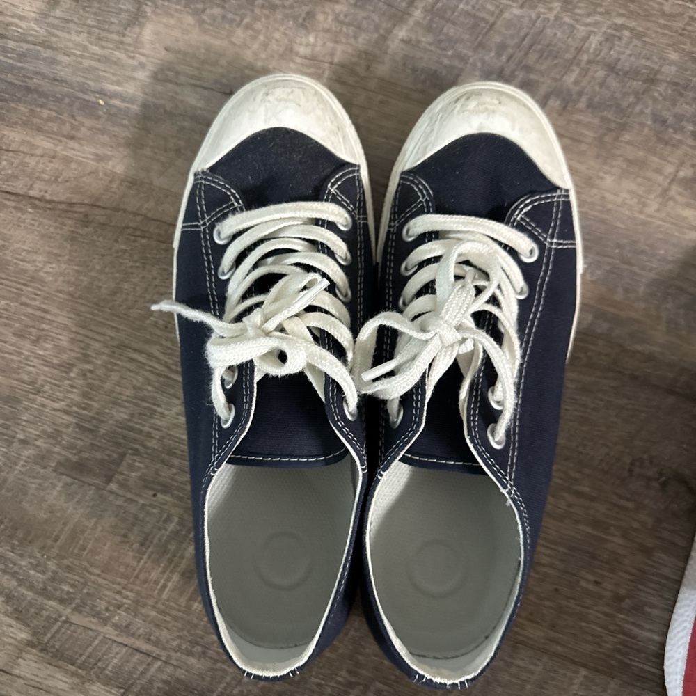 Muji Dark Blue Sneakers with White Laces